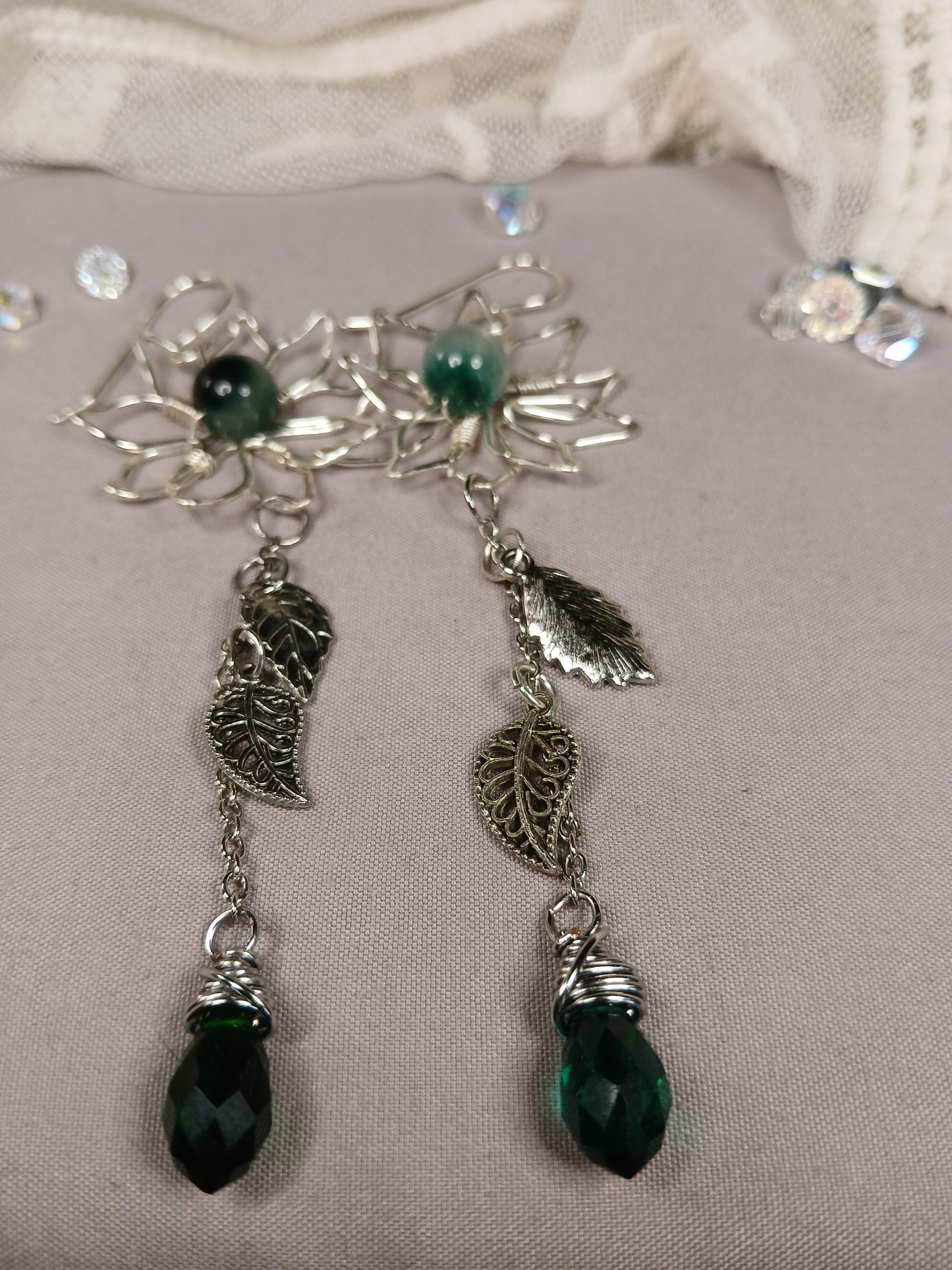 Jade Bloom Drop Earrings