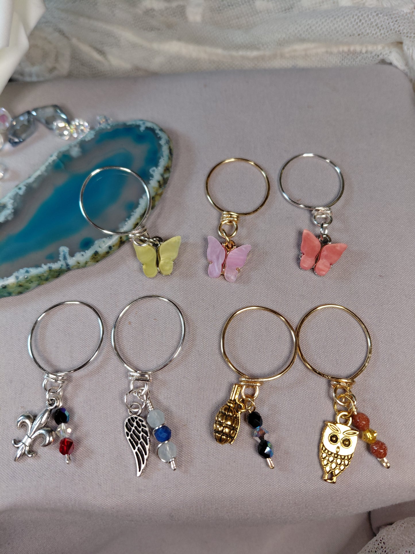 One of A Kind Charm Rings- Size 9