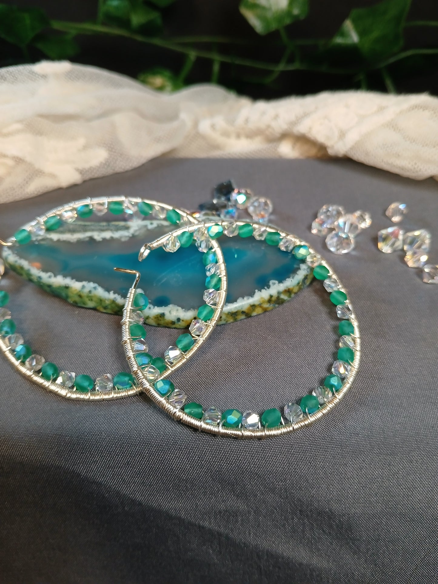 Emerald Crystal Dewdrop hoops