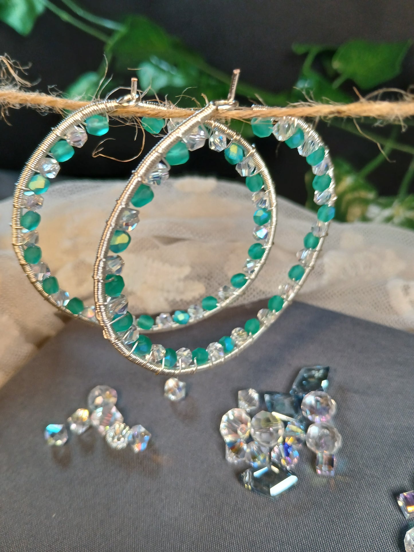 Emerald Crystal Dewdrop hoops