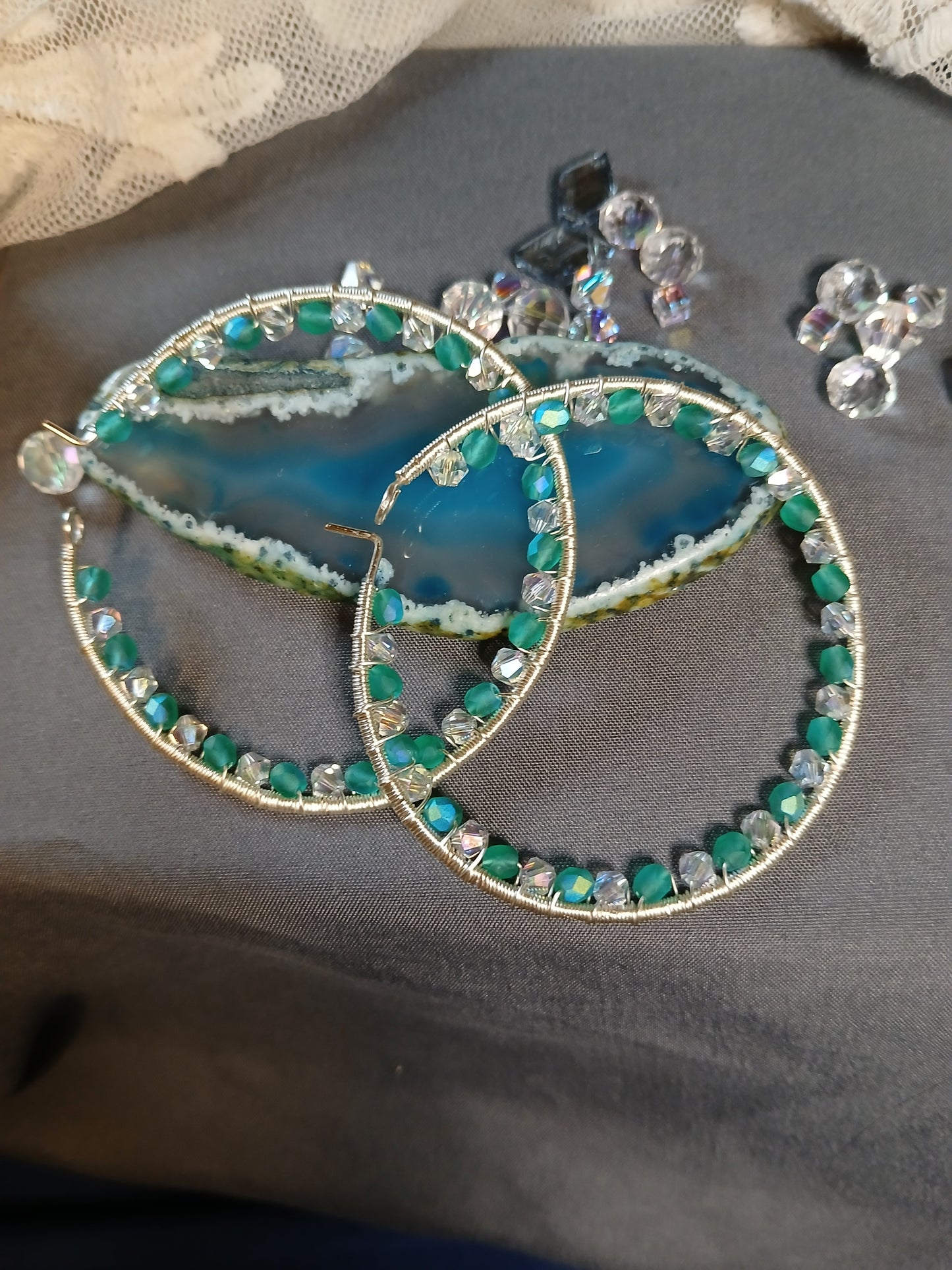 Emerald Crystal Dewdrop hoops