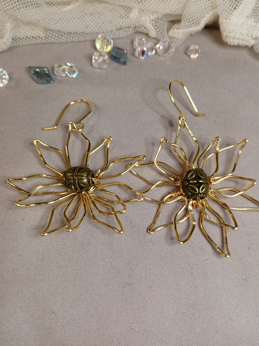 Brass Bloom Earrings