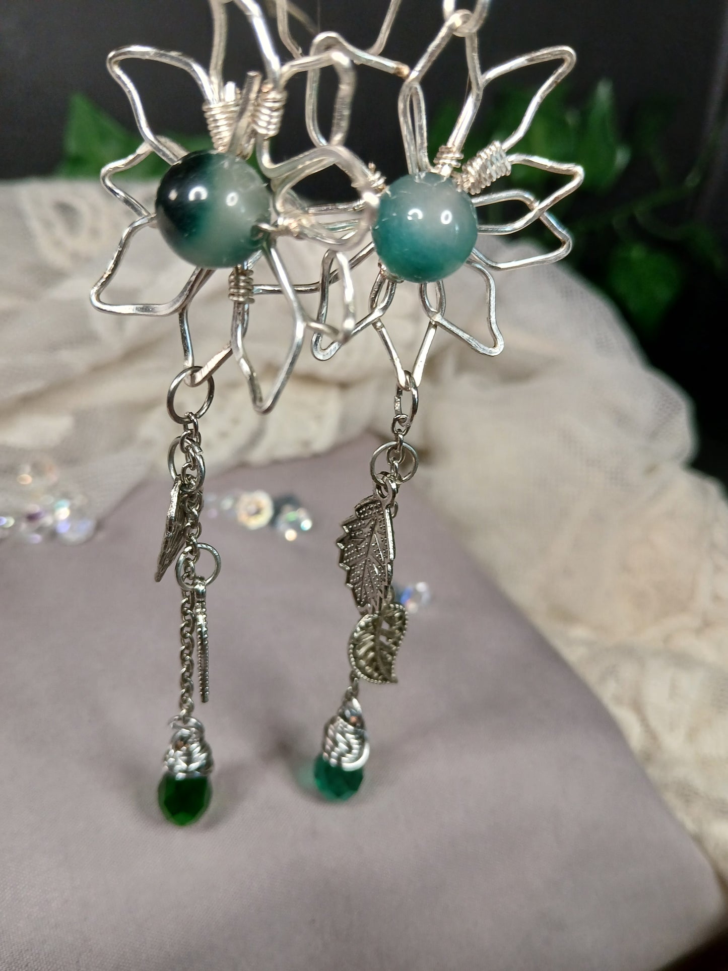 Jade Bloom Drop Earrings