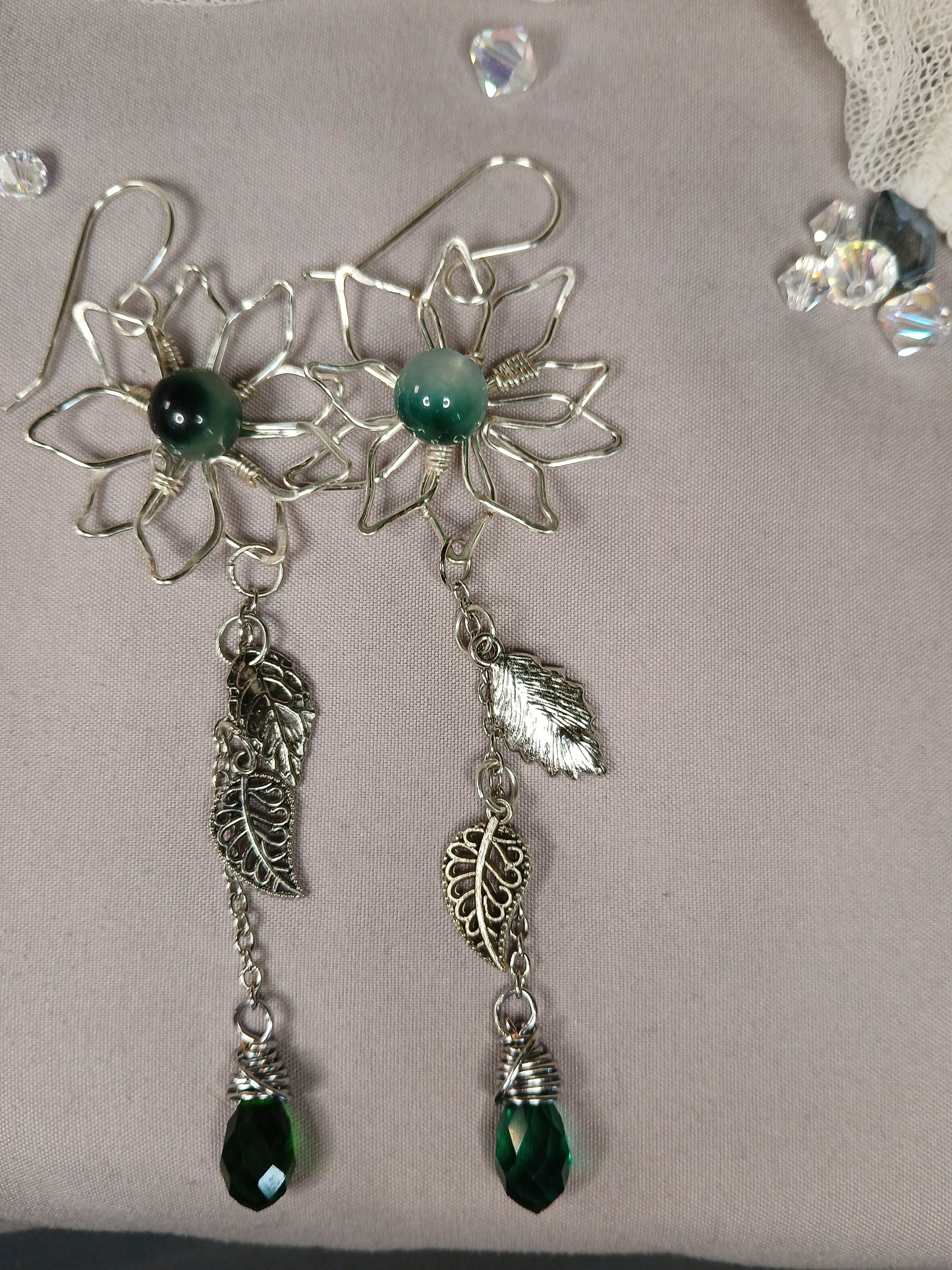 Jade Bloom Drop Earrings