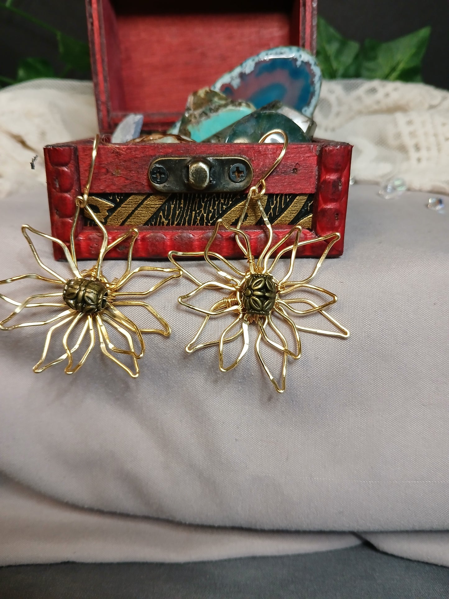 Brass Bloom Earrings