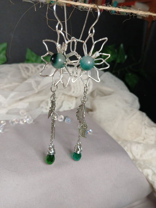 Jade Bloom Drop Earrings