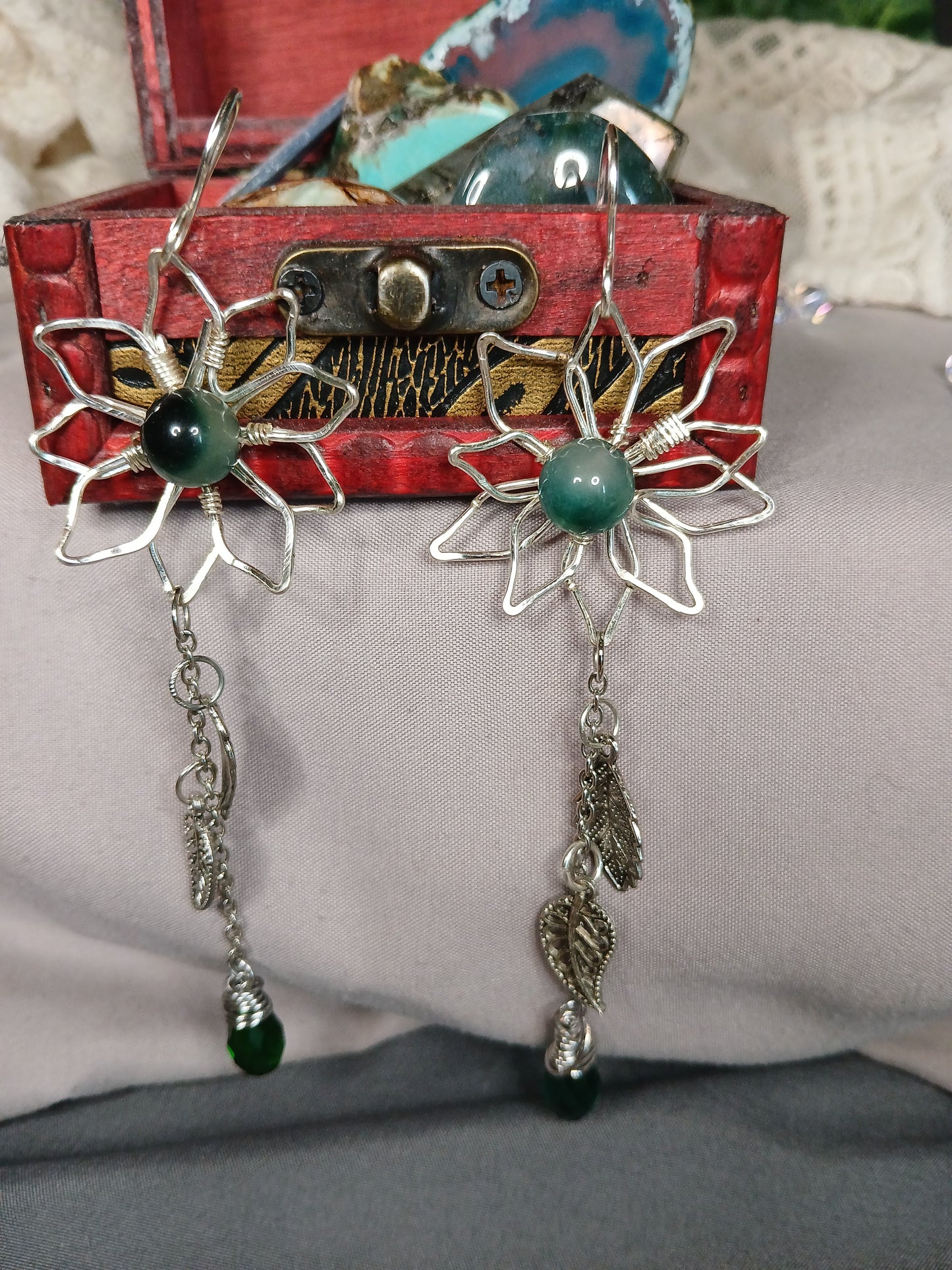 Jade Bloom Drop Earrings